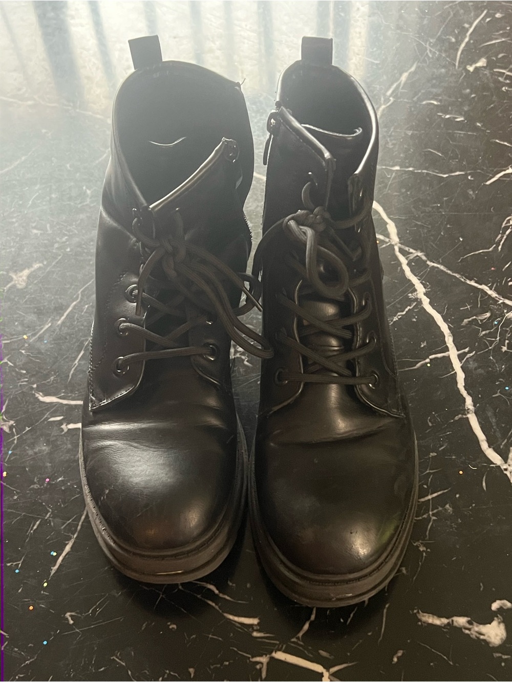 Women’s Black Lace-Up Leather Boots